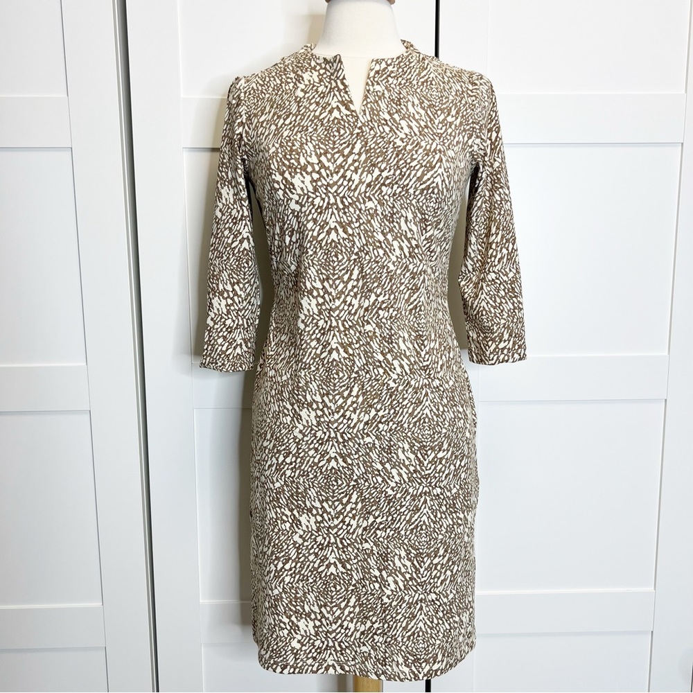 J MaLaughlin Carly Dress Beatriz Spot Brown Off White S